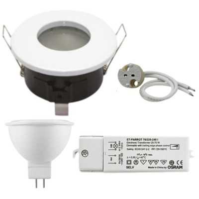 KIT SPOT IP65 BLANC LED 4000°K GU10 7,5W 600LM