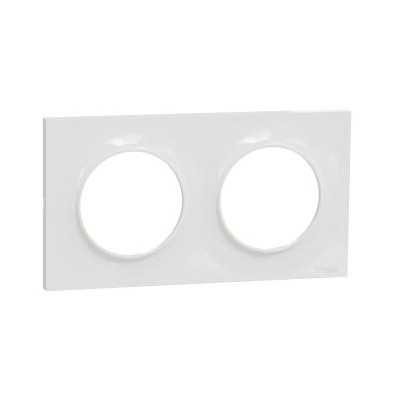ODACE STYL PLAQUE BLANC 2 POSTES ENTRAXE 71MM