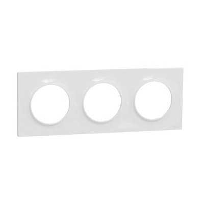ODACE STYL PLAQUE BLANC 3 POSTES ENTRAXE 71MM