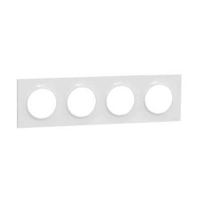 ODACE STYL PLAQUE BLANC 4 POSTES ENTRAXE 71MM