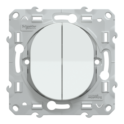 OVALIS BLANC DOUBLE POUSSOIR A FERMETURE 10A