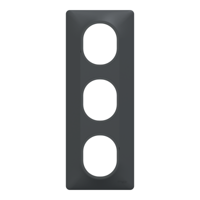 OVALIS ANTHRACITE PLAQUE  3 POSTES VERTICAL ENTRAXE 71MM