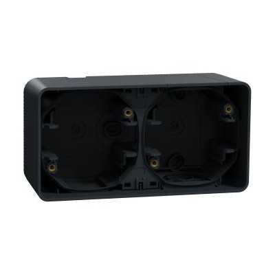 MUREVA ANTHRACITE COMPOSABLE SAILLIE BOITIER 2P HORIZONTAL IP55 IK07