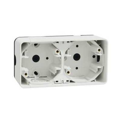 MUREVA BLANC COMPOSABLE SAILLIE BOITIER 2P HORIZONTAL IP55 IK07