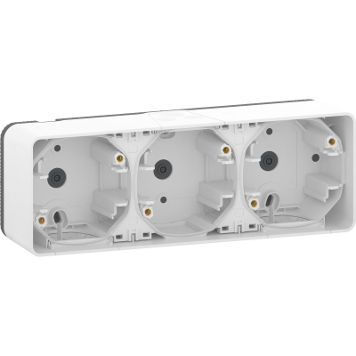 MUREVA BLANC COMPOSABLE SAILLIE BOITIER 3P HORIZONTAL IP55 IK07