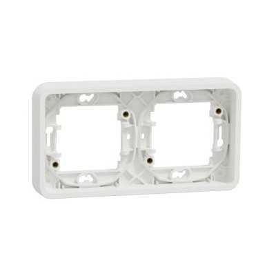 MUREVA BLANC COMPOSABLE ENCASTRE CADRE 2P HORIZONTAL IP44 IK08