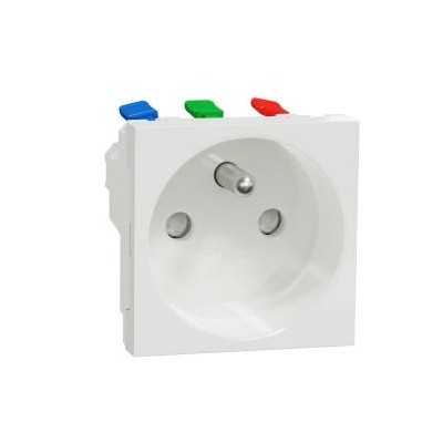 NEW UNICA BLANC PC 2P+T 16A 250V 2M 90°