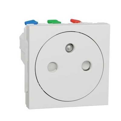 NEW UNICA BLANC PC 2P+T 16A 250V 2M AFFLEURANTE 90°