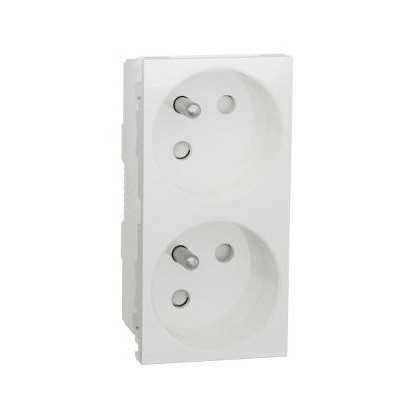 NEW UNICA BLANC 2x PC 2P+T 16A 250V 2M 45°