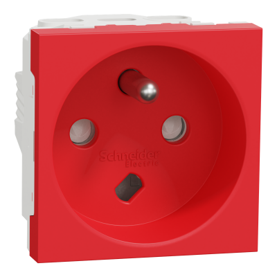 NEW UNICA ROUGE PC 2P+T 16A 250V 2M 90° A DETROMPAGE SPECIAL GOULOT