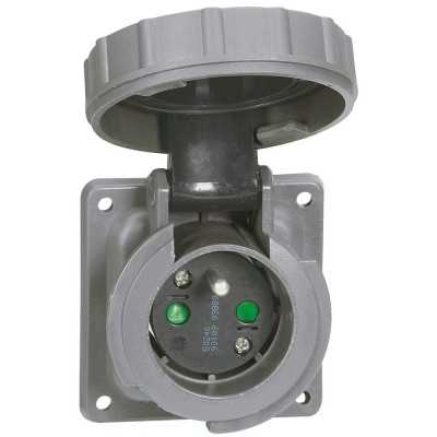 HYPRA PRISE FIXE A BROCHAGE DOMESTIQUE IP66/67-55 16A 250VAC 2P+T