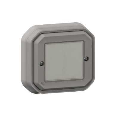 PLEXO WITH NETATMO COMMANDE DOUBLE SANS FIL SANS PILE IP55 GRIS