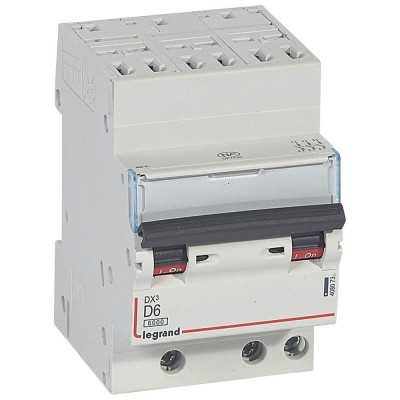 DISJ DX³ 3P D06A 6/10KA - Arrivée Haute Auto / Départ Bas Vis