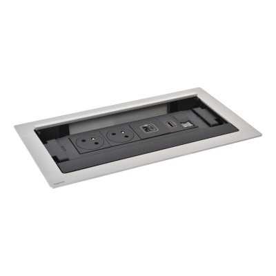 INCARA FLIP'UP 8M - 2 x PC 2P+T + 1 x USB A+C + 1 x RJ45 + 1 x HDMI