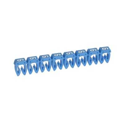 REPERE CAB3 CHIFFRE 6 FOND BLEU FIL 1,5~2,5mm² (Réglette x30 pcs)