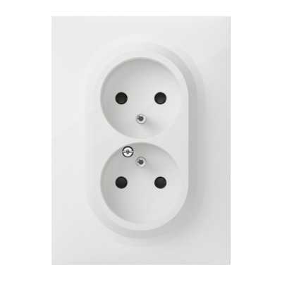 DOOXIE PC 2P+T 16A DOUBLE BLANC COMPLETE (Pour boîte 1 poste)