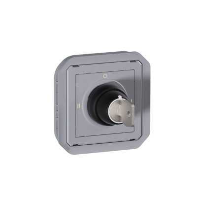 PLEXO GRIS INTER A CLE N°455 3 POSITIONS 2xNO 3A 250V - COMPOSABLE