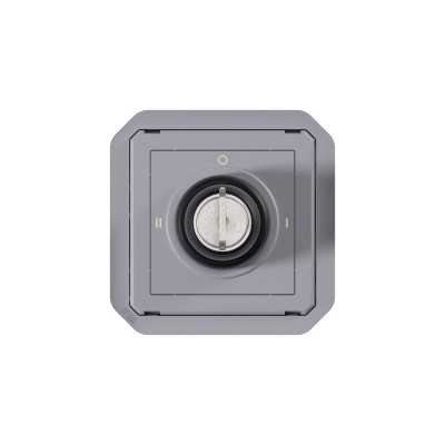 PLEXO GRIS INTER A CLE N°455 3 POSITIONS 2xNO 3A 250V - COMPOSABLE