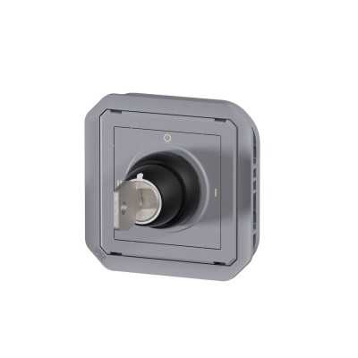 PLEXO GRIS INTER A CLE N°455 3 POSITIONS 2xNO 3A 250V - COMPOSABLE