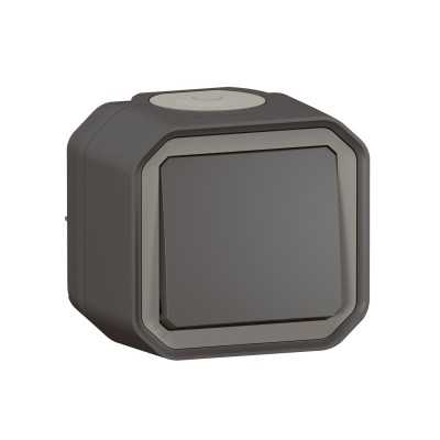 PLEXO ANTHRACITE POUSSOIR NO 10A IP55 IK08 - COMPLET SAILLIE