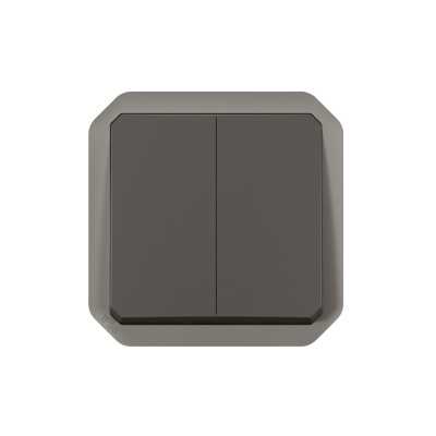 PLEXO ANTHRACITE COMMANDE DOUBLE IP55 IK08 - COMPOSABLE