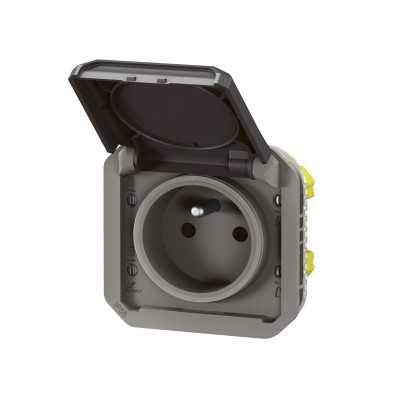 PLEXO ANTHRACITE PC 2P+T 16A 250V IP55 IK08 - COMPOSABLE
