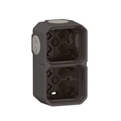 PLEXO ANTHRACITE BOITIER SAILLIE 2 POSTES - COMPOSABLE