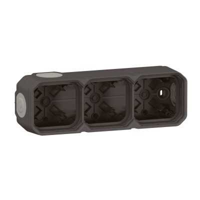 PLEXO ANTHRACITE BOITIER SAILLIE 3 POSTES - COMPOSABLE
