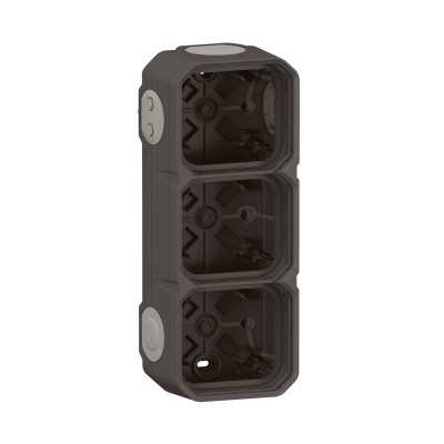 PLEXO ANTHRACITE BOITIER SAILLIE 3 POSTES - COMPOSABLE