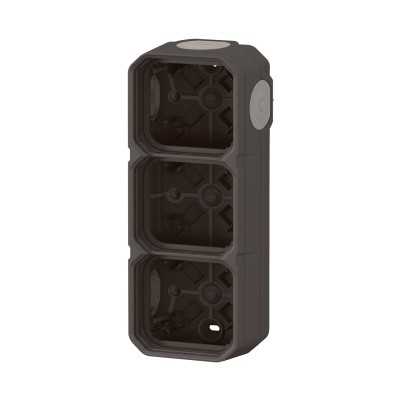 PLEXO ANTHRACITE BOITIER SAILLIE 3 POSTES - COMPOSABLE