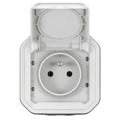 PLEXO BLANC PC 2P+T 16A 250V IP55 IK08 - COMPLET SAILLIE