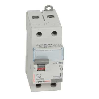 INTER DIFF DX³-ID 2P 63A 30MA TYPE AC (AR.HAUT VIS / DEP.BAS VIS)***