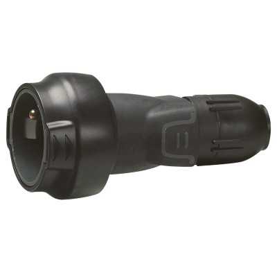 FICHE F.CAOUTCHOUC 2P+T 16A A VERROUILLAGE BORNES AUTO + SERRE-CABLE 