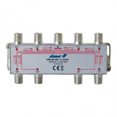 REPARTITEUR TV 8 SORTIES 2250MHZ PASSAGE DE COURANT
