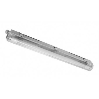 REGLETTE FLUO NAUTILUS 128T5 POLYCARB.IP65 IK10 850°C CLIPS INOX