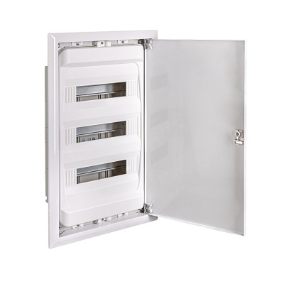COFFRET ENCASTRE 3X14 GOLD PORTE TOLE BLANCHE - CLOISON CREUSE