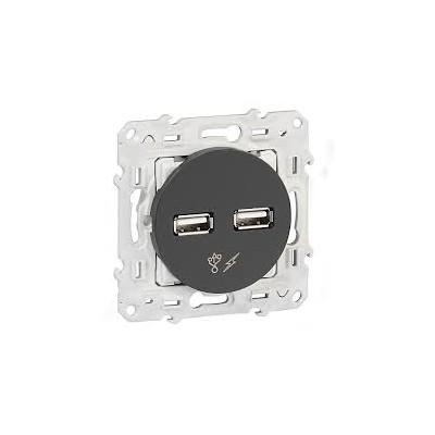 ODACE ANTHRACITE CHARGEUR USB DOUBLE TYPE A 2,1A